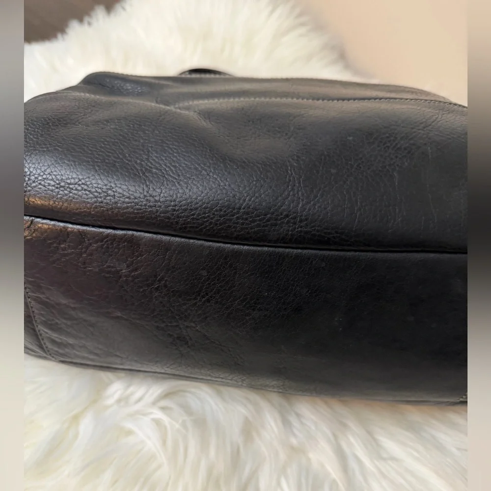 Coach Madison Tribeca East West Black Pebbled Leather Bag 14111